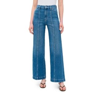 Joe's Front Seamed Wide Leg High Rise Biggest Fan Medium Wash Jean Sz 31